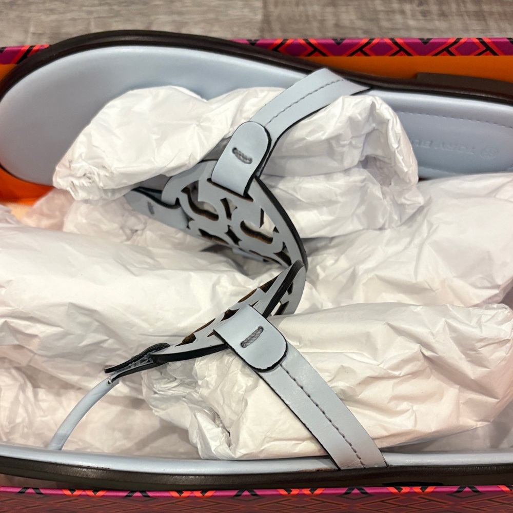 Tory Burch BRAND NEW Spring Blue Miller Sandals - Picture 5 of 13